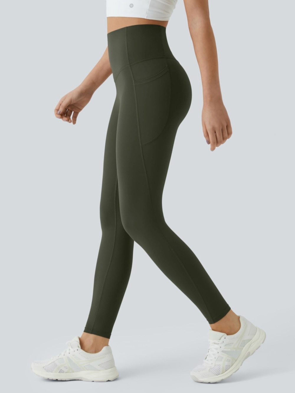 HALARA High-Waist Olive Green Leggings